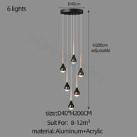 Hollow High Chandelier Light – Modern Aluminum LED Pendant for Stylish Interiors-MinimalisticDecor.com