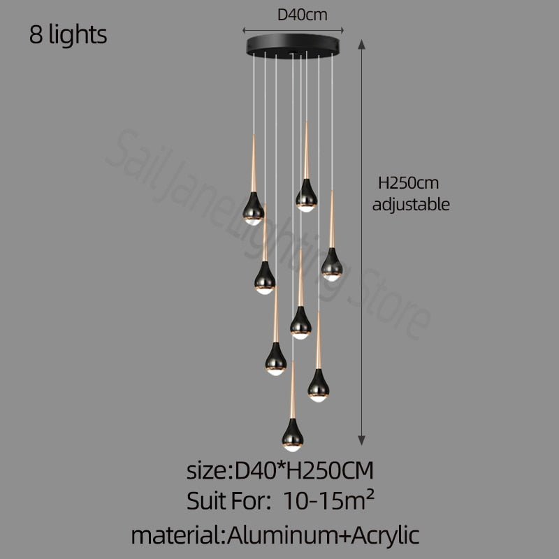 Hollow High Chandelier Light – Modern Aluminum LED Pendant for Stylish Interiors-MinimalisticDecor.com
