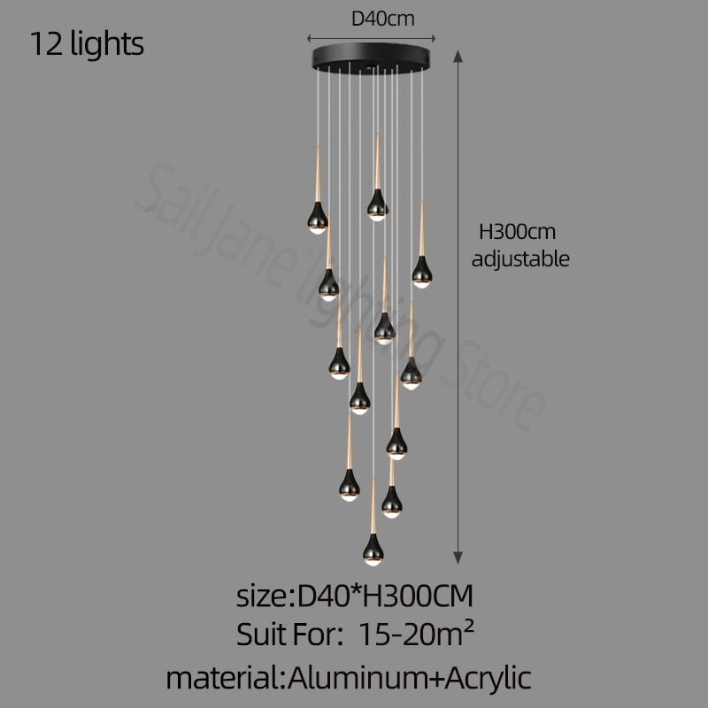 Hollow High Chandelier Light – Modern Aluminum LED Pendant for Stylish Interiors-MinimalisticDecor.com