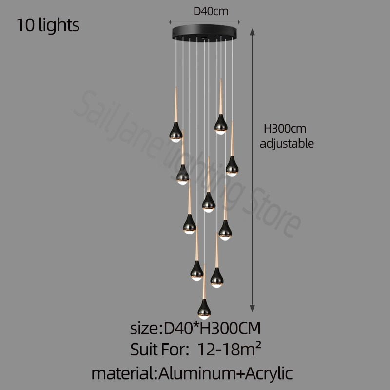 Hollow High Chandelier Light – Modern Aluminum LED Pendant for Stylish Interiors-MinimalisticDecor.com