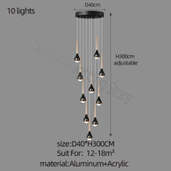 Hollow High Chandelier Light – Modern Aluminum LED Pendant for Stylish Interiors-MinimalisticDecor.com