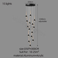 Hollow High Chandelier Light – Modern Aluminum LED Pendant for Stylish Interiors-MinimalisticDecor.com
