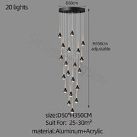 Hollow High Chandelier Light – Modern Aluminum LED Pendant for Stylish Interiors-MinimalisticDecor.com