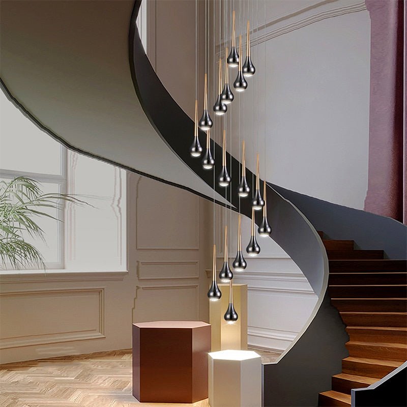 Hollow High Chandelier Light – Modern Aluminum LED Pendant for Stylish Interiors-MinimalisticDecor.com