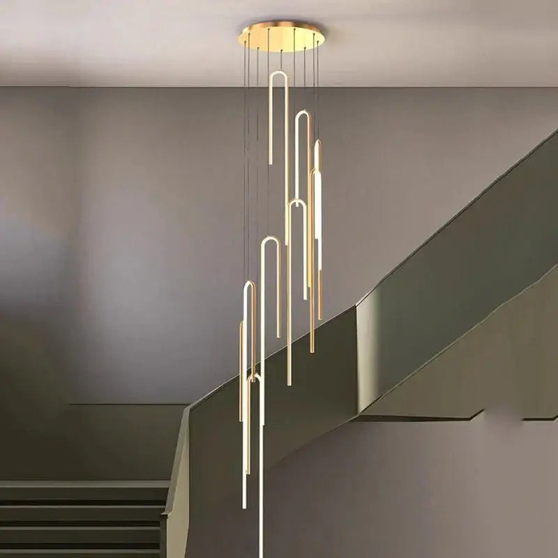 Hooked Bars Linear Staircase Chandelier Lighting-MinimalisticDecor.com
