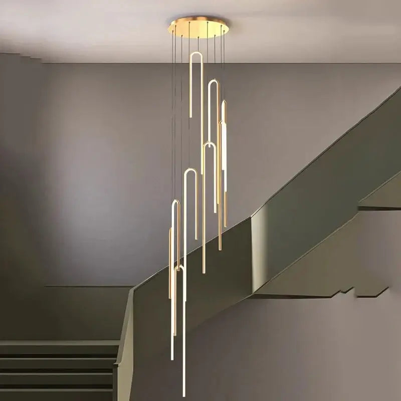 Hooked Bars Linear Staircase Chandelier Lighting-MinimalisticDecor.com