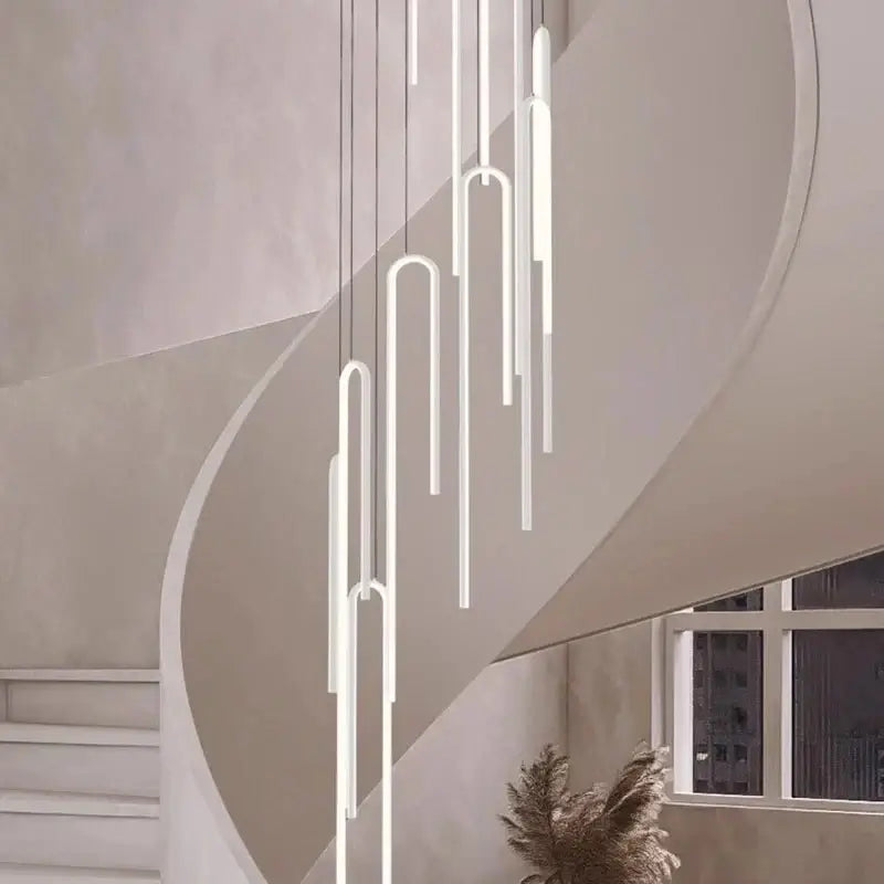 Hooked Bars Linear Staircase Chandelier Lighting-MinimalisticDecor.com