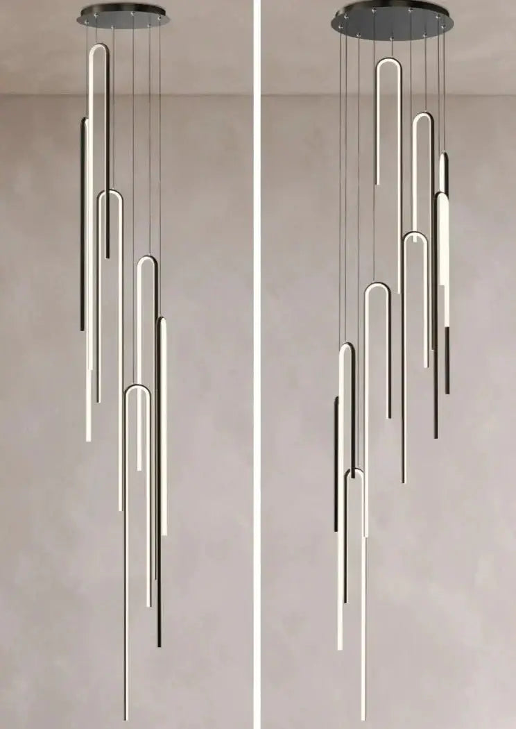 Hooked Bars Linear Staircase Chandelier Lighting-MinimalisticDecor.com