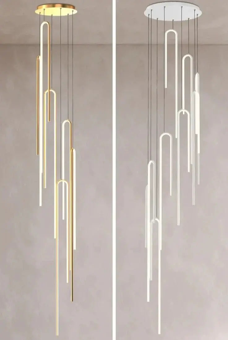 Hooked Bars Linear Staircase Chandelier Lighting-MinimalisticDecor.com