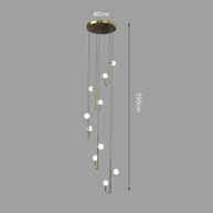 Hooked Globes Staircase Chandelier – Modern Pendant for Stairwells-MinimalisticDecor.com