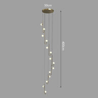 Hooked Globes Staircase Chandelier – Modern Pendant for Stairwells-MinimalisticDecor.com
