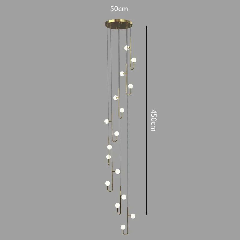 Hooked Globes Staircase Chandelier – Modern Pendant for Stairwells-MinimalisticDecor.com