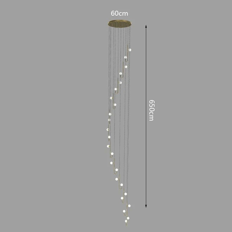 Hooked Globes Staircase Chandelier – Modern Pendant for Stairwells-MinimalisticDecor.com