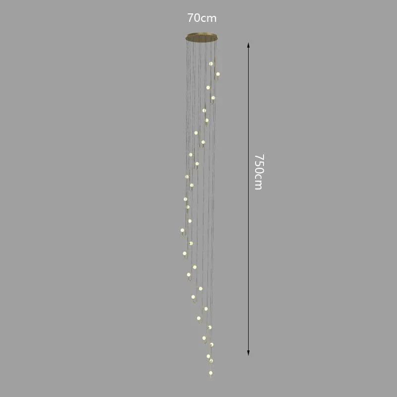 Hooked Globes Staircase Chandelier – Modern Pendant for Stairwells-MinimalisticDecor.com