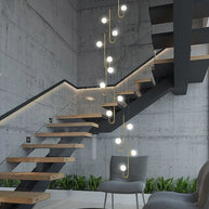 Hooked Globes Staircase Chandelier – Modern Pendant for Stairwells-MinimalisticDecor.com
