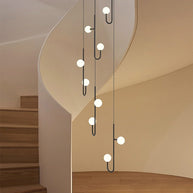 Hooked Globes Staircase Chandelier – Modern Pendant for Stairwells-MinimalisticDecor.com