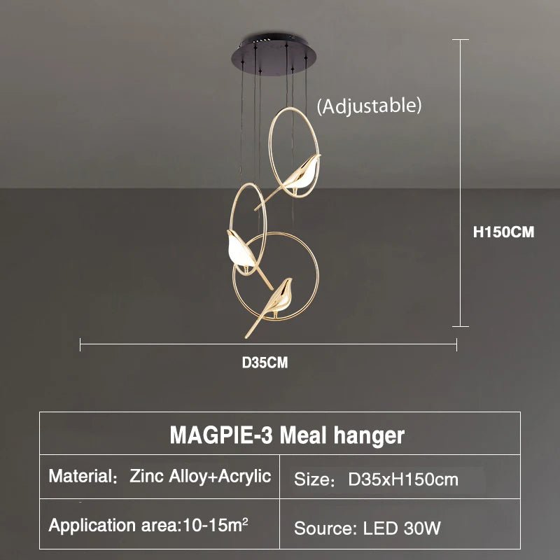 Humming Bird Shaped Acrylic Chandelier – Graceful Lighting with Artistic Flair-MinimalisticDecor.com