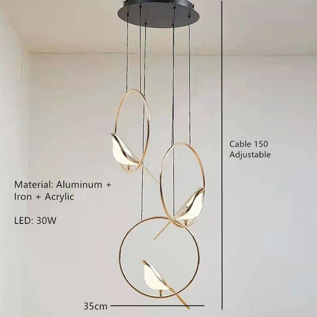 Humming Bird Shaped Acrylic Chandelier – Graceful Lighting with Artistic Flair-MinimalisticDecor.com