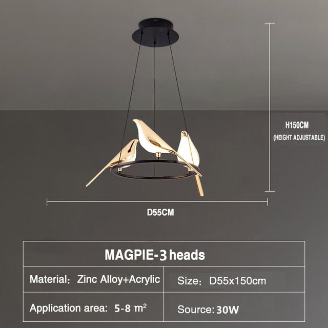 Humming Bird Shaped Acrylic Chandelier – Graceful Lighting with Artistic Flair-MinimalisticDecor.com