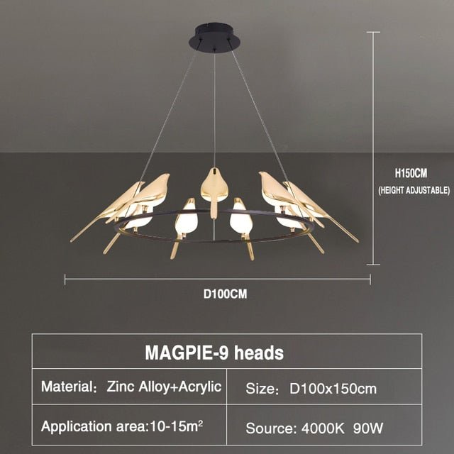 Humming Bird Shaped Acrylic Chandelier – Graceful Lighting with Artistic Flair-MinimalisticDecor.com
