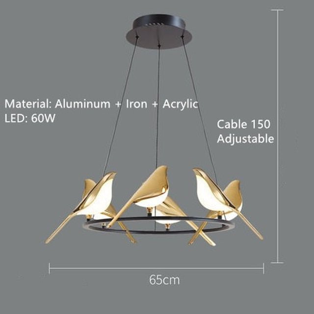 Humming Bird Shaped Acrylic Chandelier – Graceful Lighting with Artistic Flair-MinimalisticDecor.com