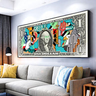 Hundred Dollar Money Canvas Wall Art-MinimalisticDecor.com