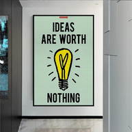 Ideas are Worth Nothing - Monopoly Canvas Wall Art-MinimalisticDecor.com