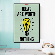 Ideas are Worth Nothing - Monopoly Canvas Wall Art-MinimalisticDecor.com