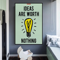 Ideas are Worth Nothing - Monopoly Canvas Wall Art-MinimalisticDecor.com