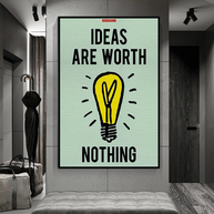 Ideas are Worth Nothing - Monopoly Canvas Wall Art-MinimalisticDecor.com