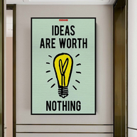 Ideas are Worth Nothing - Monopoly Canvas Wall Art-MinimalisticDecor.com