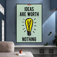 Ideas are Worth Nothing - Monopoly Canvas Wall Art-MinimalisticDecor.com