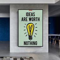 Ideas are Worth Nothing - Monopoly Canvas Wall Art-MinimalisticDecor.com