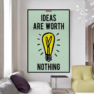 Ideas are Worth Nothing - Monopoly Canvas Wall Art-MinimalisticDecor.com
