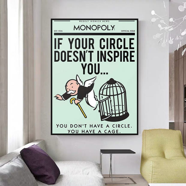 If Your Circle Doesn’t Inspire You: Monopoly Canvas Wall Art-MinimalisticDecor.com