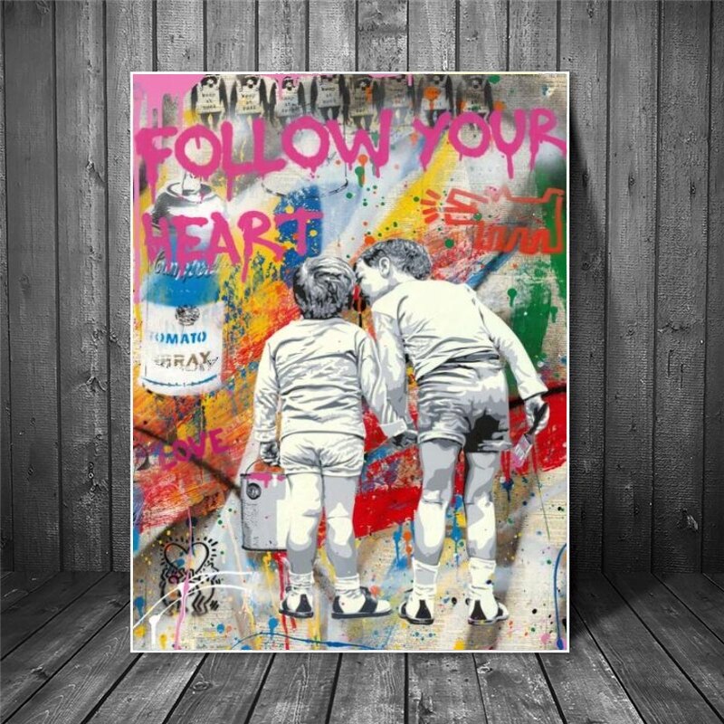 Inspirational Banksy Graffiti Canvas Artwork for Home Decor-MinimalisticDecor.com