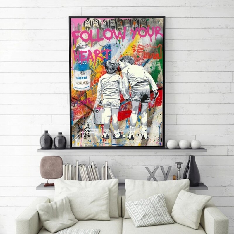 Inspirational Banksy Graffiti Canvas Artwork for Home Decor-MinimalisticDecor.com
