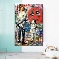 Inspirational Street Art: Banksy Peace Canvas Art-MinimalisticDecor.com