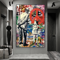 Inspirational Street Art: Banksy Peace Canvas Art-MinimalisticDecor.com