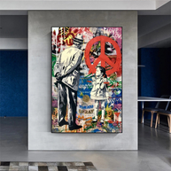 Inspirational Street Art: Banksy Peace Canvas Art-MinimalisticDecor.com