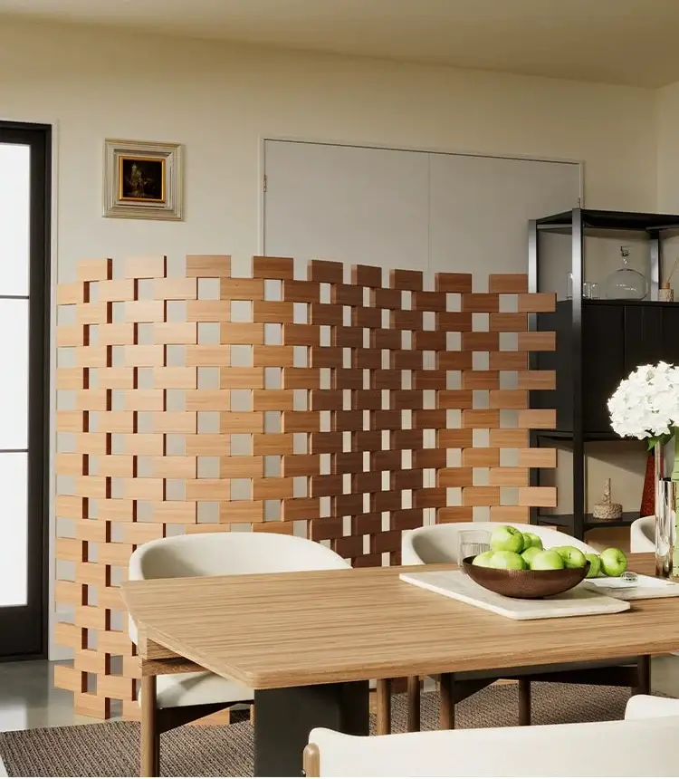 Iron Head Solid Wood Folding Screen – Medieval Style Room Divider-MinimalisticDecor.com