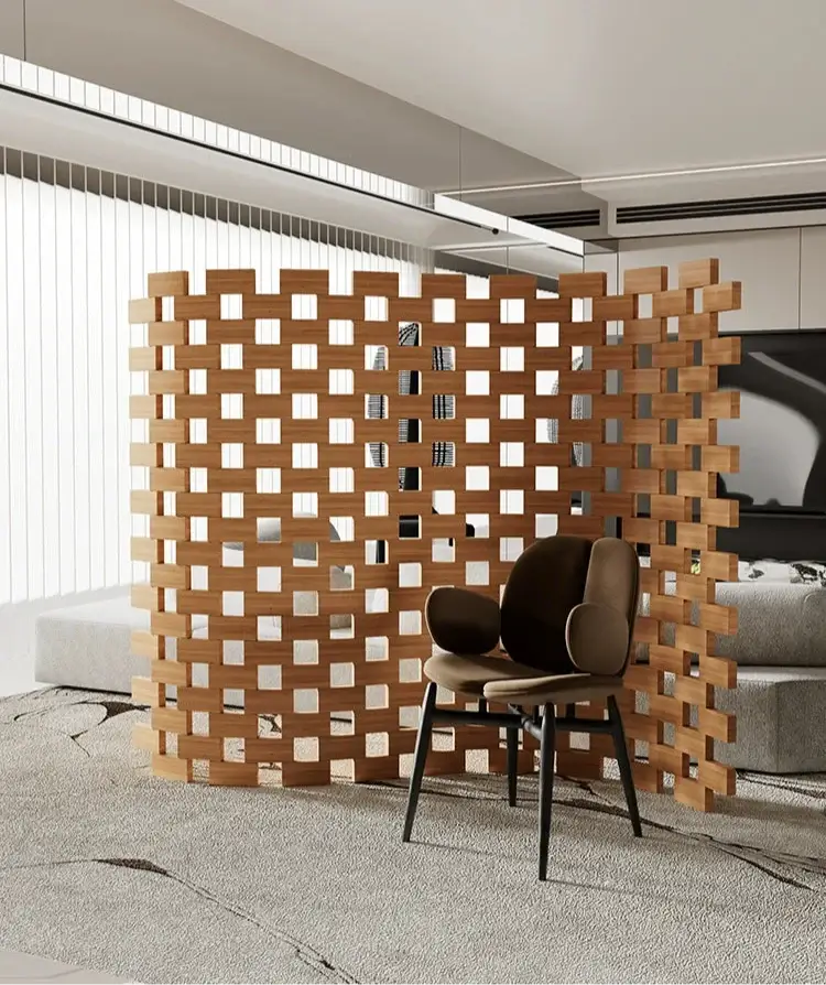 Iron Head Solid Wood Folding Screen – Medieval Style Room Divider-MinimalisticDecor.com