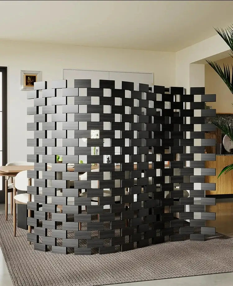 Iron Head Solid Wood Folding Screen – Medieval Style Room Divider-MinimalisticDecor.com