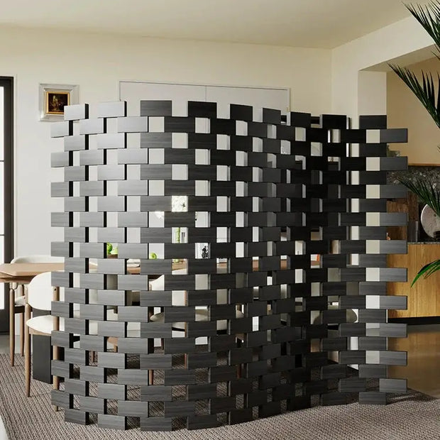 Iron Head Solid Wood Folding Screen – Medieval Style Room Divider-MinimalisticDecor.com