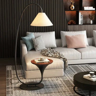 Italian Art Arch Floor Lamp with Built-In Side Table – Sculptural Lighting Piece-MinimalisticDecor.com