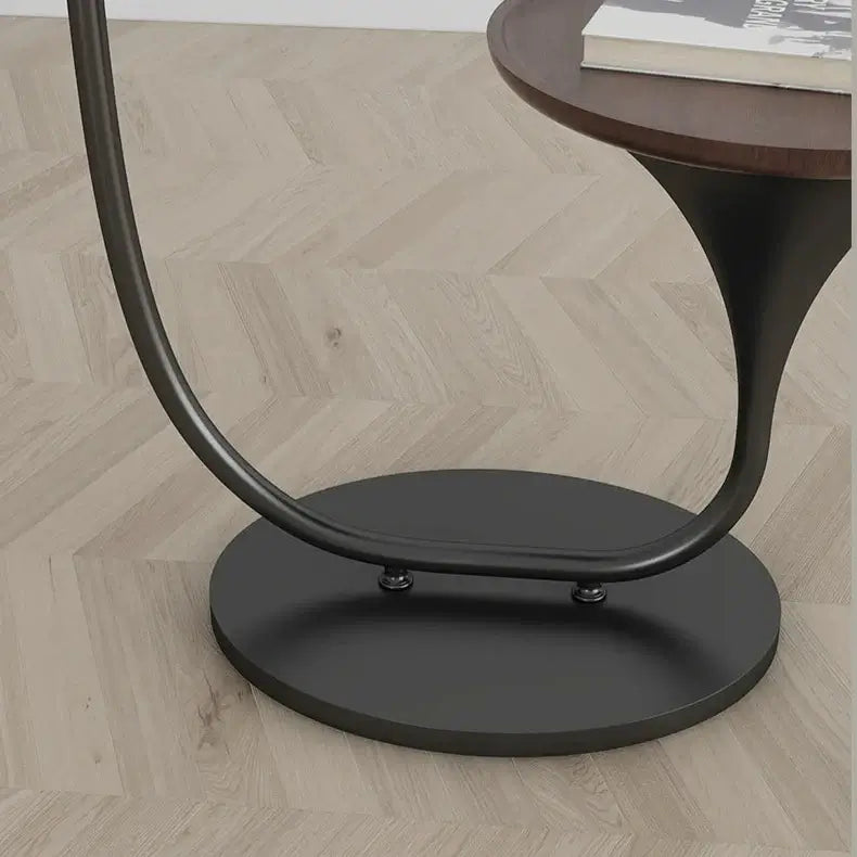 Italian Art Arch Floor Lamp with Built-In Side Table – Sculptural Lighting Piece-MinimalisticDecor.com