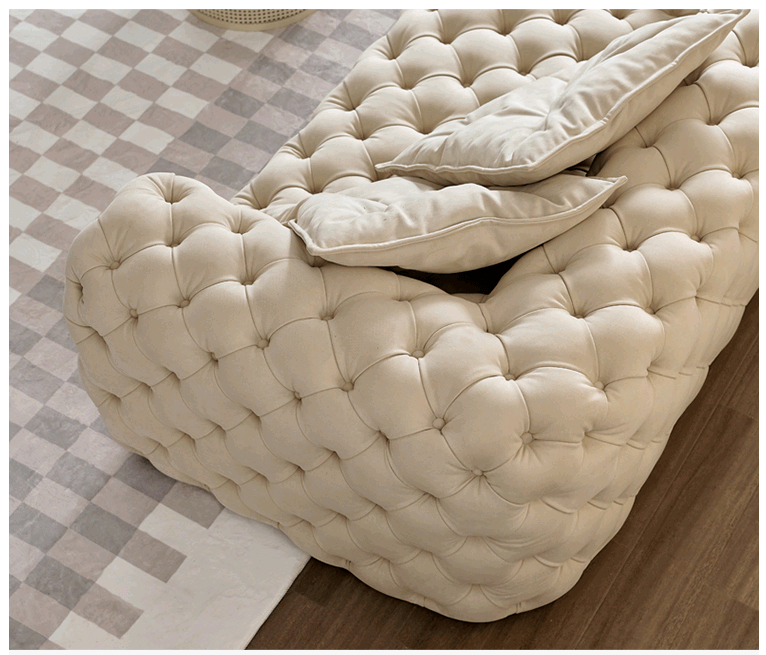 Italian Chesterfield Sofa Set – Custom Fabric-MinimalisticDecor.com