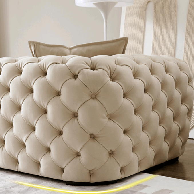 Italian Chesterfield Sofa Set – Custom Fabric-MinimalisticDecor.com