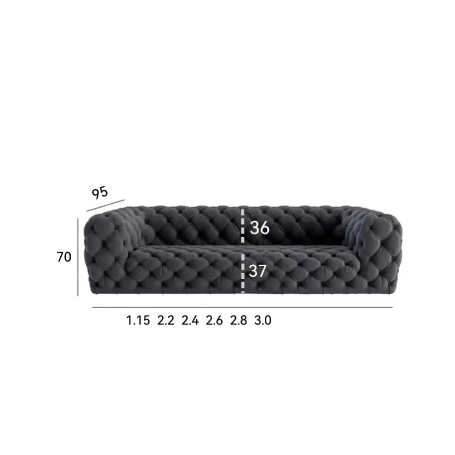 Italian Chesterfield Sofa Set – Custom Fabric-MinimalisticDecor.com