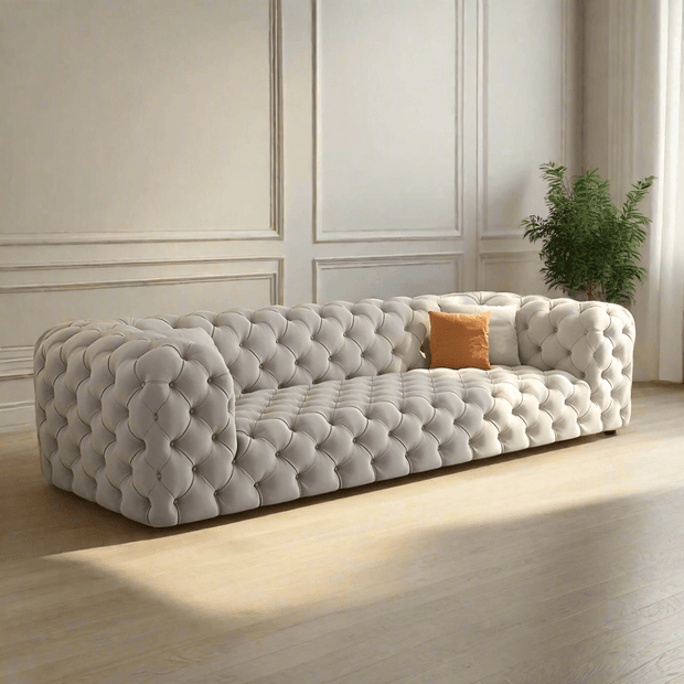 Italian Chesterfield Sofa Set – Custom Fabric-MinimalisticDecor.com